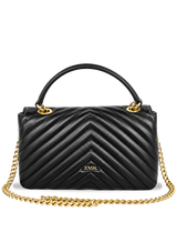 Black Chevron Embellished Handbag