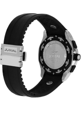 Chrono JOVIAL Watch 12004GRLQ13 Gents Silver (Black) 46mm Rubber