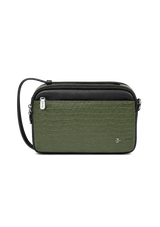 JOVIAL OLIVE GREEN CROC POUCH