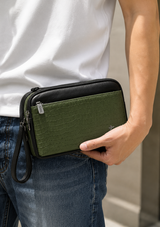 JOVIAL OLIVE GREEN CROC POUCH