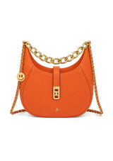 Decorative Smiley Face Handbag in Orange