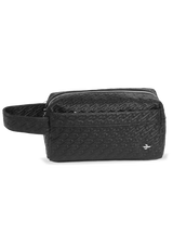 BLACK SIGNATURE J- EMBOSSED LEATHER TRAVEL POUCH