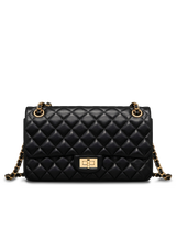 Quilted Flap Bag in Black